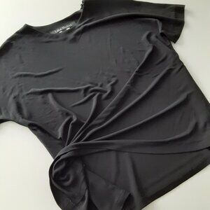 LIDA BADAY Black double georgette t-shirt -LG made in Canada